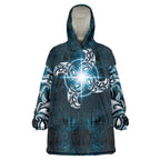 New Zealand Matariki Waita Wearable Blanket Hoodie Maori Moko Dark Blue Galaxy