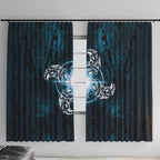 New Zealand Matariki Waita Window Curtain Maori Moko Dark Blue Galaxy