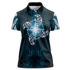New Zealand Matariki Waita Women Polo Shirt Maori Moko Dark Blue Galaxy