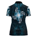 New Zealand Matariki Waita Women Polo Shirt Maori Moko Dark Blue Galaxy