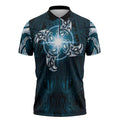 New Zealand Matariki Waita Zipper Polo Shirt Maori Moko Dark Blue Galaxy