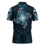 New Zealand Matariki Waita Zipper Polo Shirt Maori Moko Dark Blue Galaxy