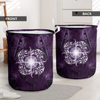 New Zealand Matariki Waipunarangi Laundry Basket Maori Moko Purple Galaxy