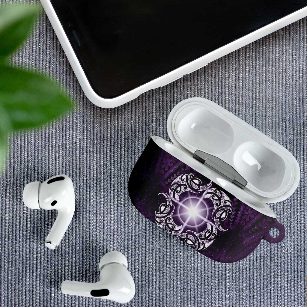 New Zealand Matariki Waipunarangi AirPods Case Maori Moko Purple Galaxy