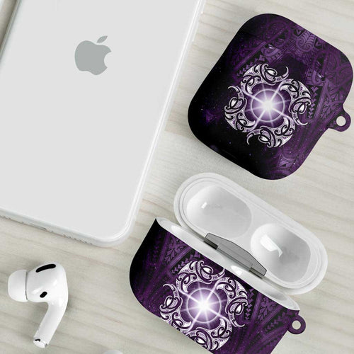 New Zealand Matariki Waipunarangi AirPods Case Maori Moko Purple Galaxy