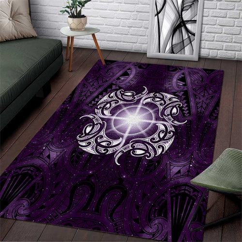 New Zealand Matariki Waipunarangi Area Rug Maori Moko Purple Galaxy