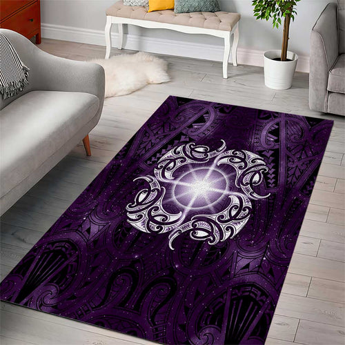New Zealand Matariki Waipunarangi Area Rug Maori Moko Purple Galaxy