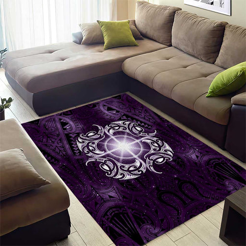 New Zealand Matariki Waipunarangi Area Rug Maori Moko Purple Galaxy