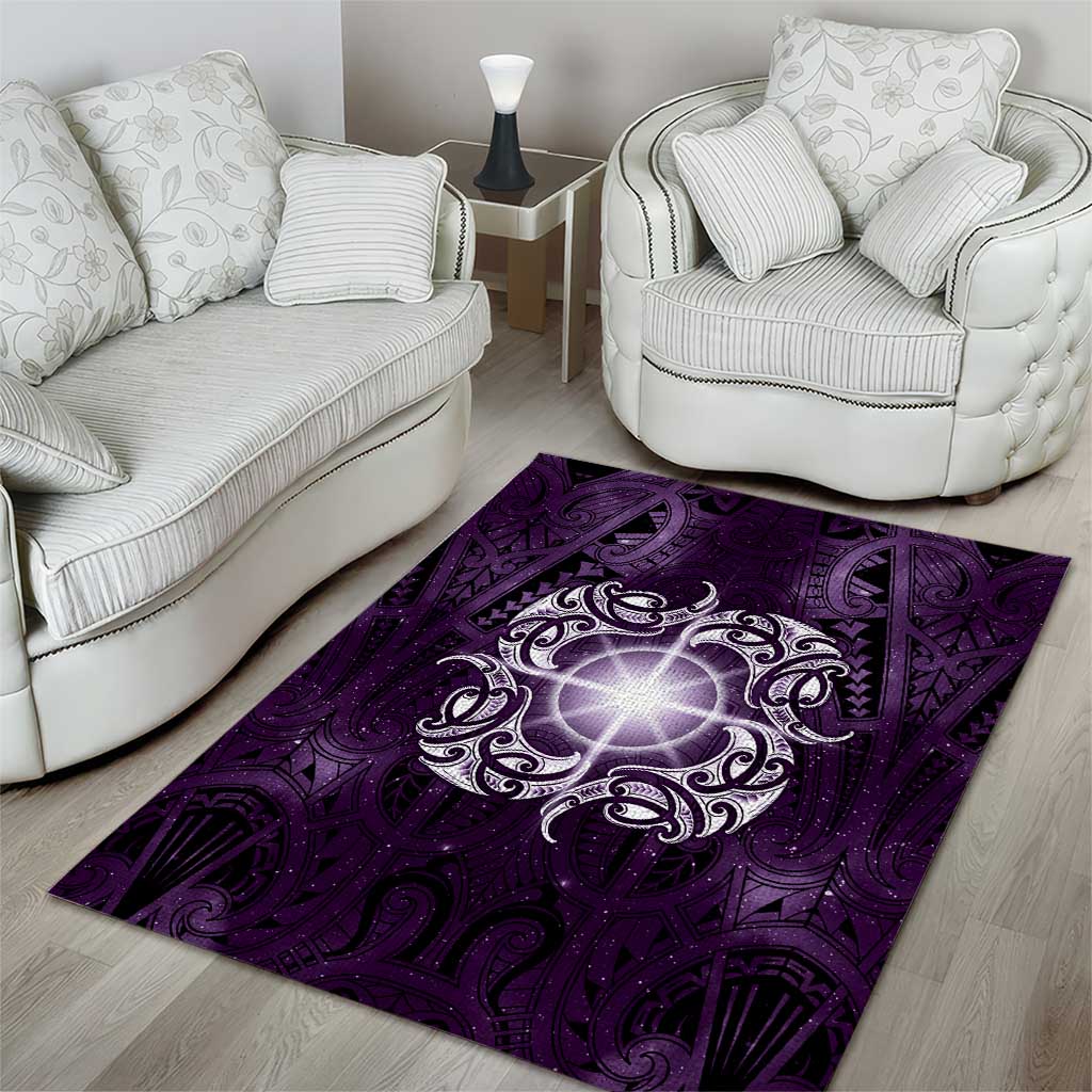 New Zealand Matariki Waipunarangi Area Rug Maori Moko Purple Galaxy