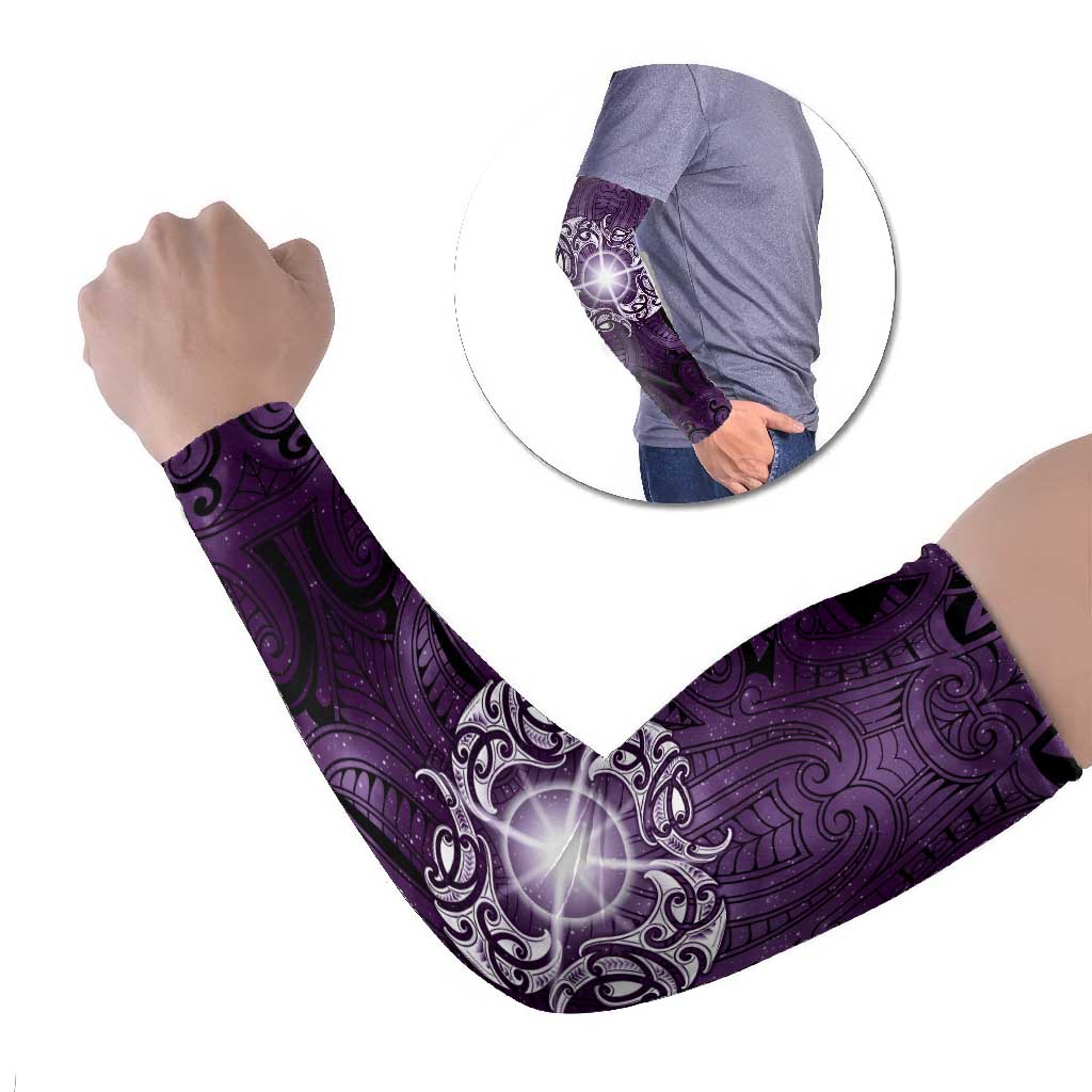 New Zealand Matariki Waipunarangi Arm Sleeves Maori Moko Purple Galaxy