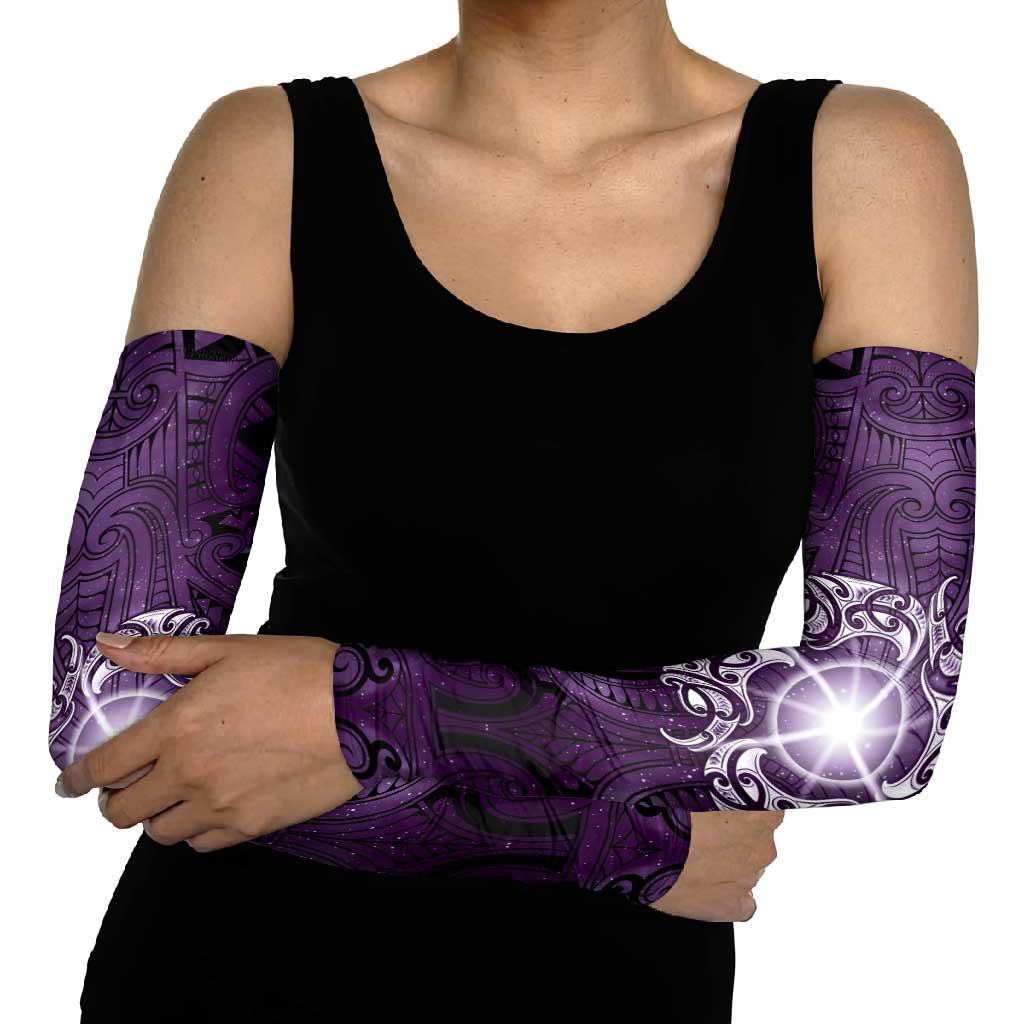 New Zealand Matariki Waipunarangi Arm Sleeves Maori Moko Purple Galaxy