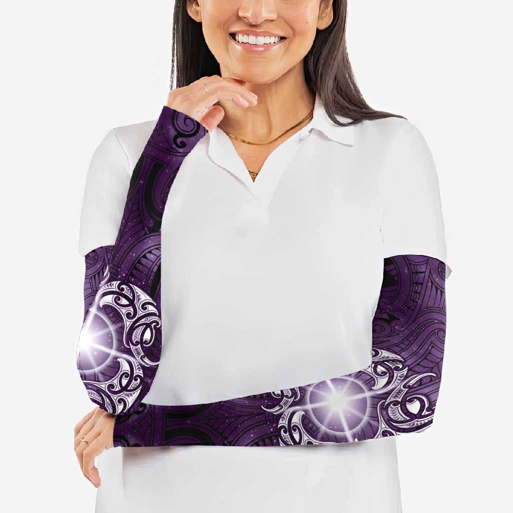 New Zealand Matariki Waipunarangi Arm Sleeves Maori Moko Purple Galaxy