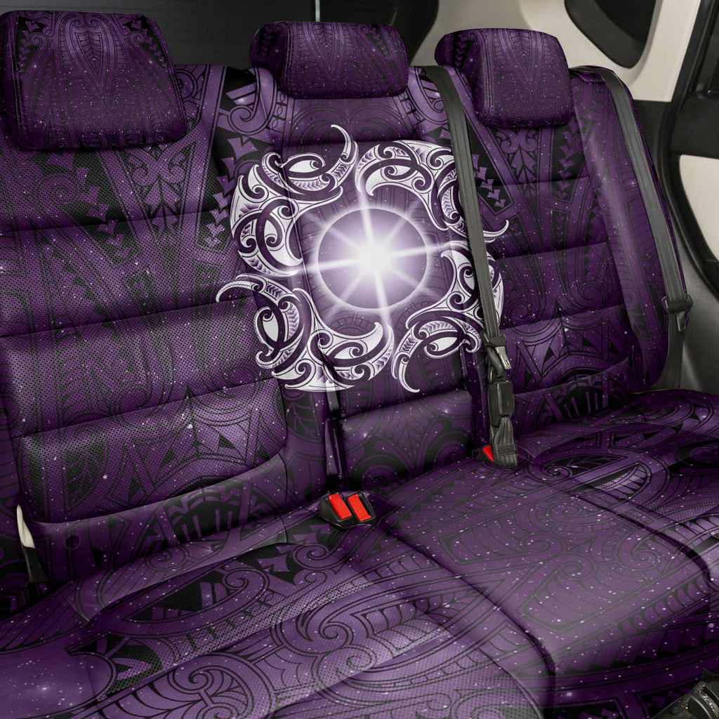 New Zealand Matariki Waipunarangi Back Car Seat Cover Maori Moko Purple Galaxy