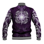New Zealand Matariki Waipunarangi Baseball Jacket Maori Moko Purple Galaxy