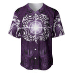 New Zealand Matariki Waipunarangi Baseball Jersey Maori Moko Purple Galaxy