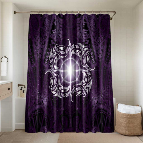New Zealand Matariki Waipunarangi Bathroom Set Maori Moko Purple Galaxy