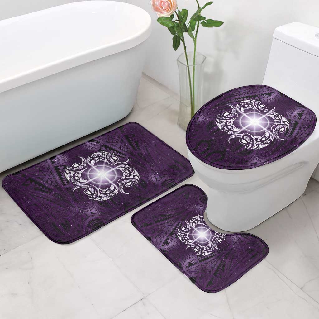New Zealand Matariki Waipunarangi Bathroom Set Maori Moko Purple Galaxy