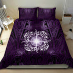 New Zealand Matariki Waipunarangi Bedding Set Maori Moko Purple Galaxy