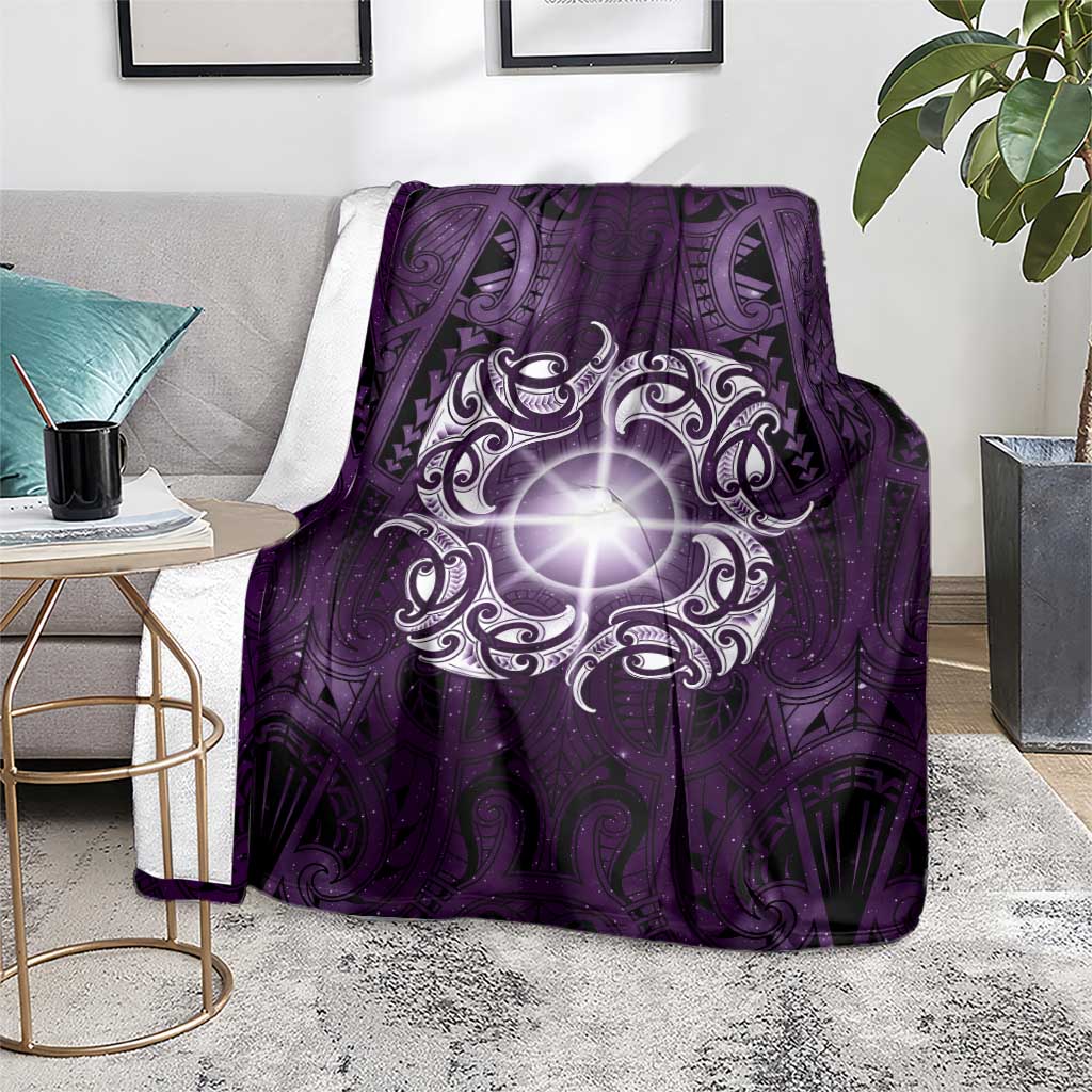 New Zealand Matariki Waipunarangi Blanket Maori Moko Purple Galaxy