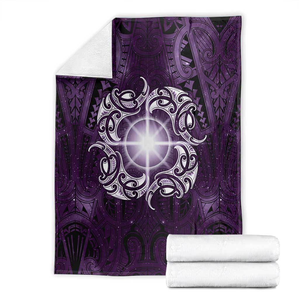 New Zealand Matariki Waipunarangi Blanket Maori Moko Purple Galaxy