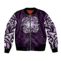 New Zealand Matariki Waipunarangi Bomber Jacket Maori Moko Purple Galaxy