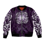 New Zealand Matariki Waipunarangi Bomber Jacket Maori Moko Purple Galaxy