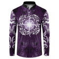 New Zealand Matariki Waipunarangi Button Sweatshirt Maori Moko Purple Galaxy