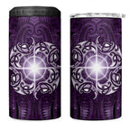 New Zealand Matariki Waipunarangi 4 in 1 Can Cooler Tumbler Maori Moko Purple Galaxy