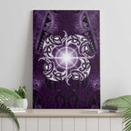 New Zealand Matariki Waipunarangi Canvas Wall Art Maori Moko Purple Galaxy
