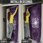 New Zealand Matariki Waipunarangi Door Cover Maori Moko Purple Galaxy