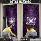 New Zealand Matariki Waipunarangi Door Cover Maori Moko Purple Galaxy