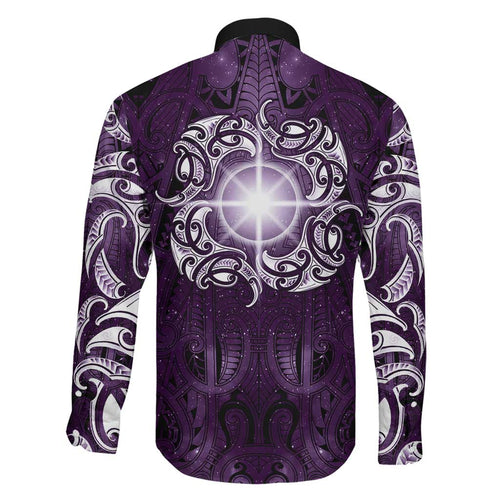New Zealand Matariki Waipunarangi Family Matching Mermaid Dress and Hawaiian Shirt Maori Moko Purple Galaxy