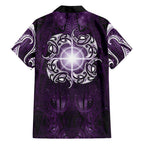 New Zealand Matariki Waipunarangi Family Matching Summer Maxi Dress and Hawaiian Shirt Maori Moko Purple Galaxy