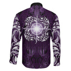 New Zealand Matariki Waipunarangi Family Matching Tank Maxi Dress and Hawaiian Shirt Maori Moko Purple Galaxy