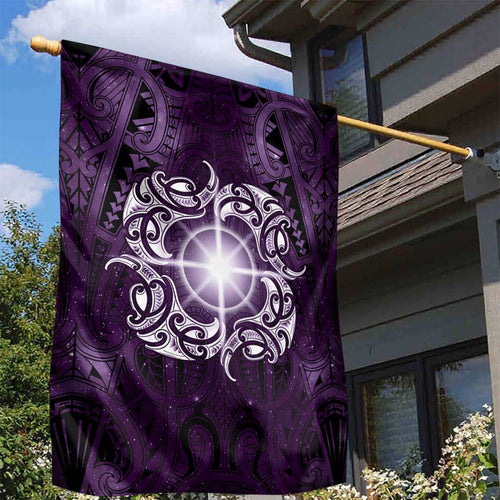 New Zealand Matariki Waipunarangi Garden Flag Maori Moko Purple Galaxy