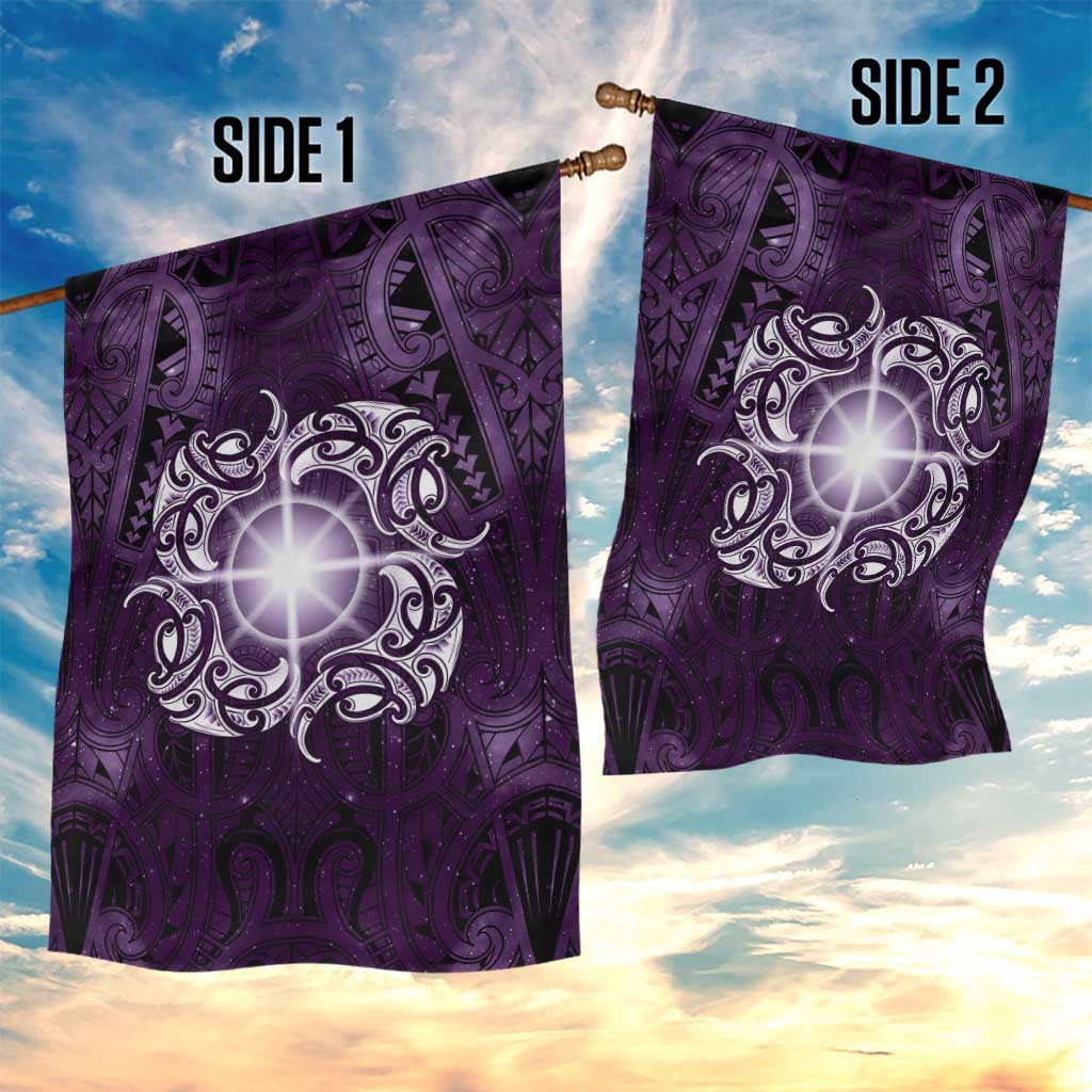 New Zealand Matariki Waipunarangi Garden Flag Maori Moko Purple Galaxy