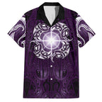 New Zealand Matariki Waipunarangi Hawaiian Shirt Maori Moko Purple Galaxy