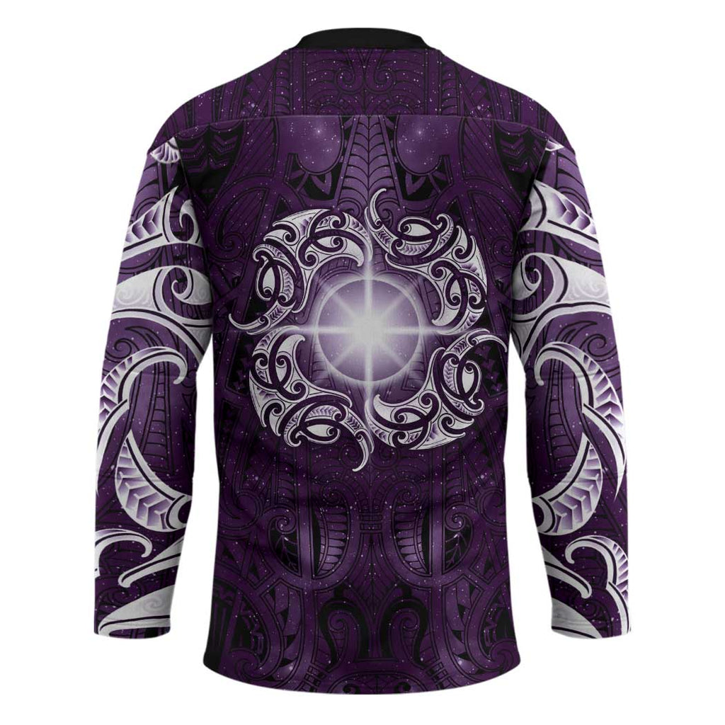 New Zealand Matariki Waipunarangi Hockey Jersey Maori Moko Purple Galaxy