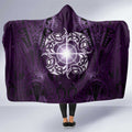 New Zealand Matariki Waipunarangi Hooded Blanket Maori Moko Purple Galaxy