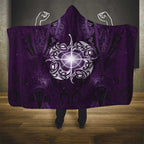 New Zealand Matariki Waipunarangi Hooded Blanket Maori Moko Purple Galaxy