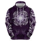 New Zealand Matariki Waipunarangi Hoodie Maori Moko Purple Galaxy