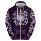 New Zealand Matariki Waipunarangi Hoodie Maori Moko Purple Galaxy
