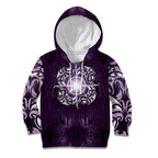 New Zealand Matariki Waipunarangi Kid Hoodie Maori Moko Purple Galaxy