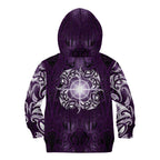 New Zealand Matariki Waipunarangi Kid Hoodie Maori Moko Purple Galaxy