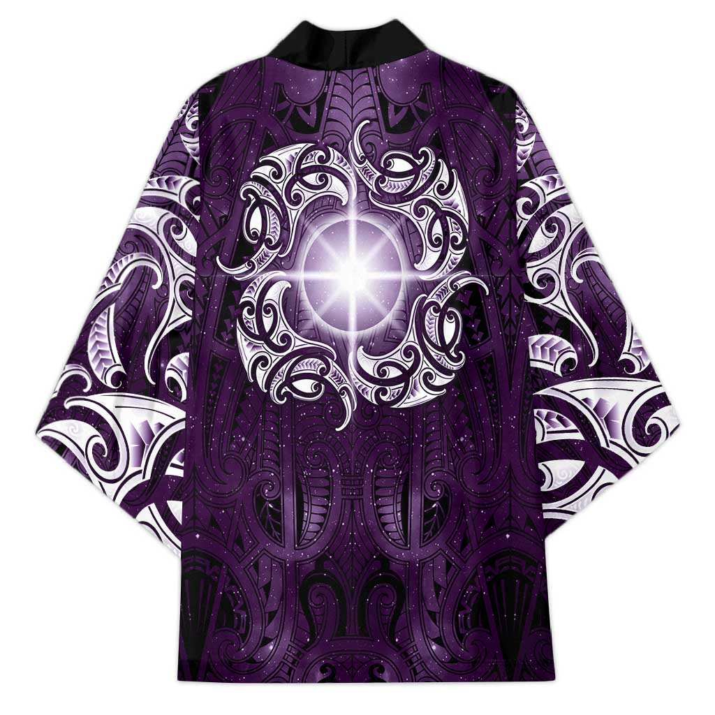 New Zealand Matariki Waipunarangi Kimono Maori Moko Purple Galaxy