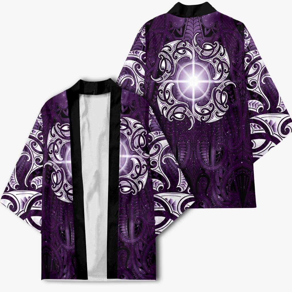 New Zealand Matariki Waipunarangi Kimono Maori Moko Purple Galaxy