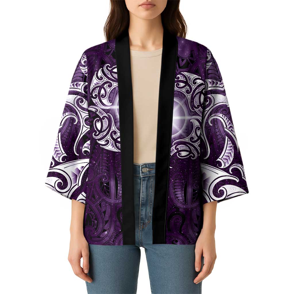 New Zealand Matariki Waipunarangi Kimono Maori Moko Purple Galaxy