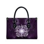 New Zealand Matariki Waipunarangi Leather Bag Maori Moko Purple Galaxy