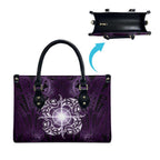 New Zealand Matariki Waipunarangi Leather Bag Maori Moko Purple Galaxy