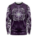 New Zealand Matariki Waipunarangi Long Sleeve Shirt Maori Moko Purple Galaxy